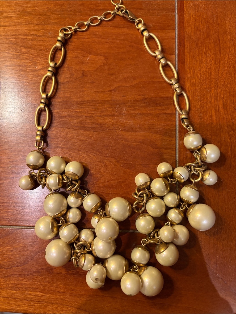 Stella & Dot Gold-Tone Ivory Cluster Necklace